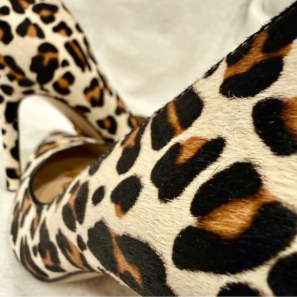 Sam Edelman Hazel Pointed Toe Calf Hair Leopard Print Pumps - Picture 2 of 15
